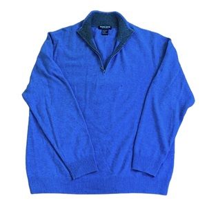 Richard Waithe Lightweight Men’s Cashmere Sweater. Quarter Zip. XL. Gently worn